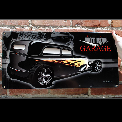 Pixel Hot Rod Flame Pixel Flame Sign By Joe Iacono Design